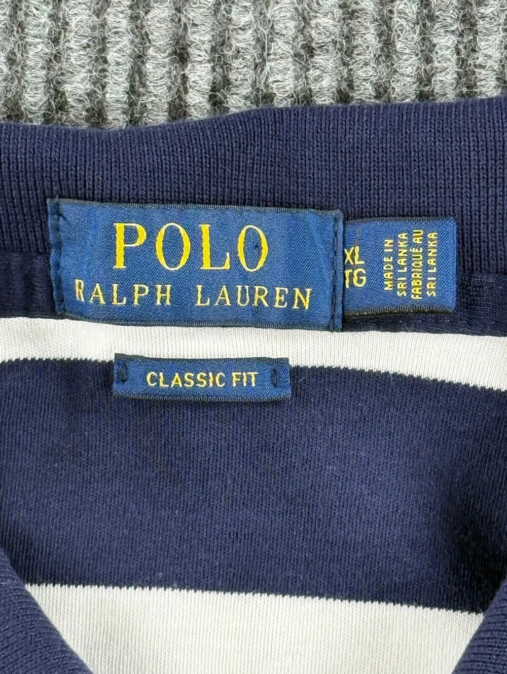 Polo Ralph Lauren Classic Fit Short Sleeve Polo Mens XL White Blue Striped